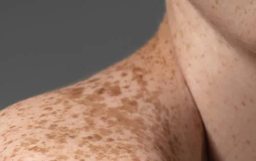 age-spots shoulder with freckles<br />